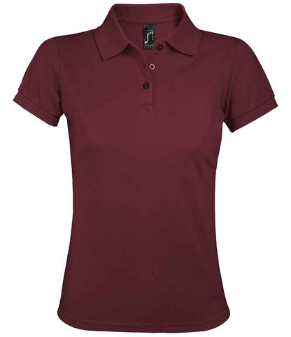 SOL'S SOL'S Ladies Prime Poly/Cotton Piqué Polo Shirt - Burgundy (10573)
