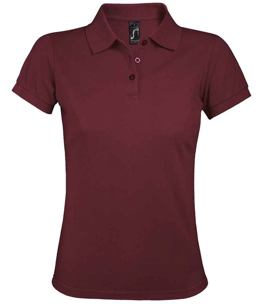 SOL'S SOL'S Ladies Prime Poly/Cotton Piqué Polo Shirt - Burgundy (10573)