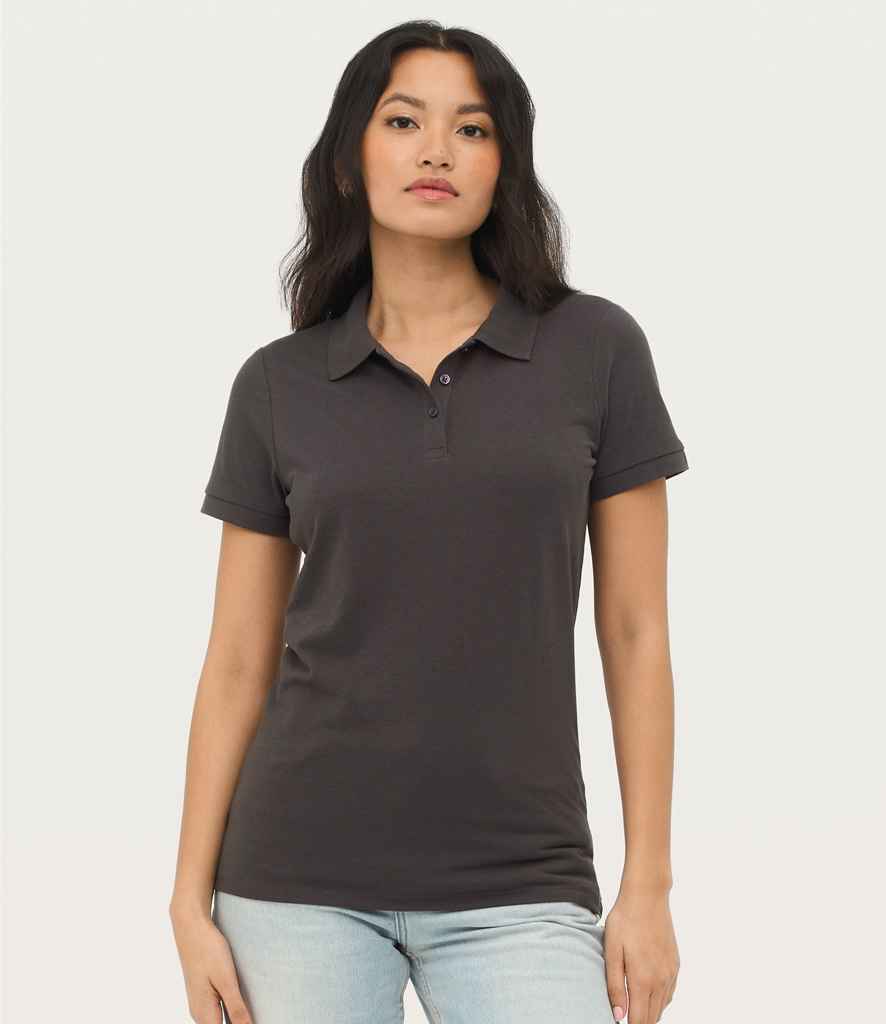 SOL'S SOL'S Ladies Prime Poly/Cotton Piqué Polo Shirt - Dark Grey (10573)