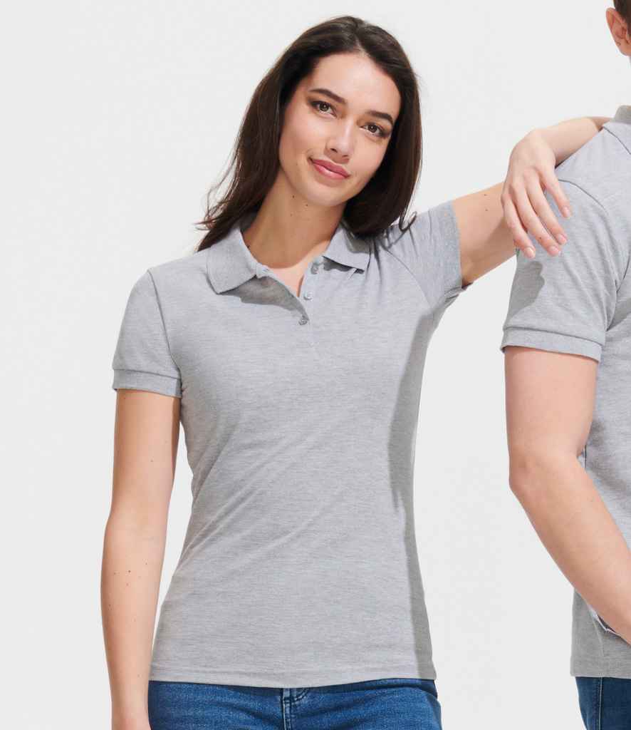 SOL'S SOL'S Ladies Prime Poly/Cotton Piqué Polo Shirt - Grey Marl (10573)