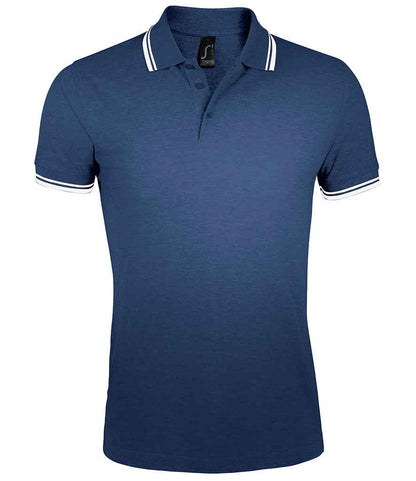 SOL'S SOL'S Pasadena Tipped Cotton Piqué Polo Shirt - French Navy/White (10577)