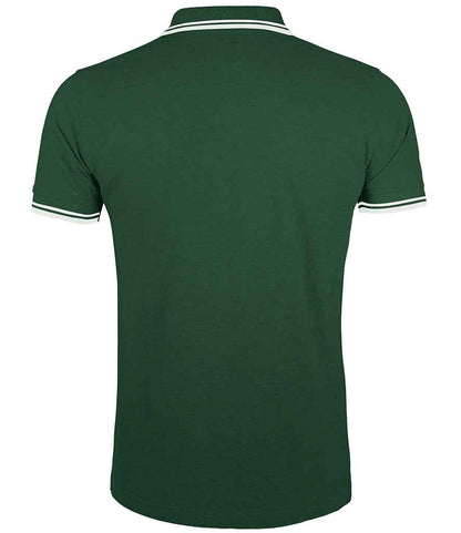 SOL'S SOL'S Pasadena Tipped Cotton Piqué Polo Shirt - Forest Green/White (10577)