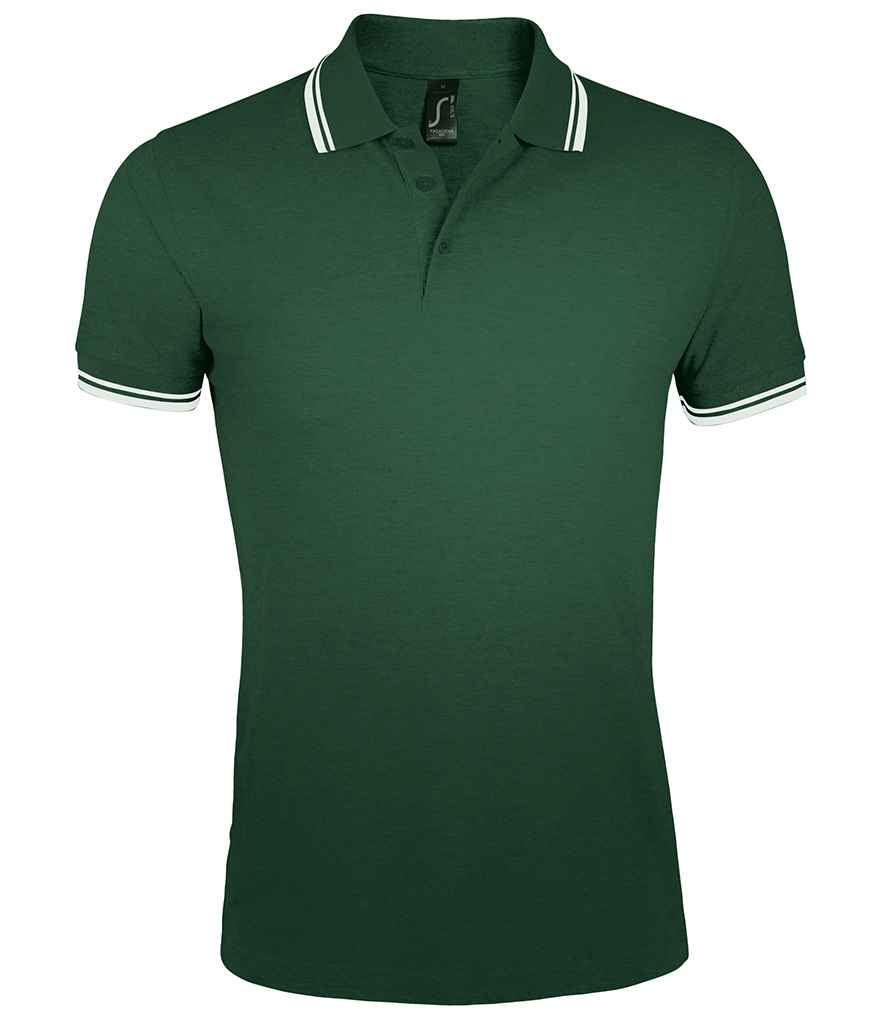 SOL'S SOL'S Pasadena Tipped Cotton Piqué Polo Shirt - Forest Green/White (10577)