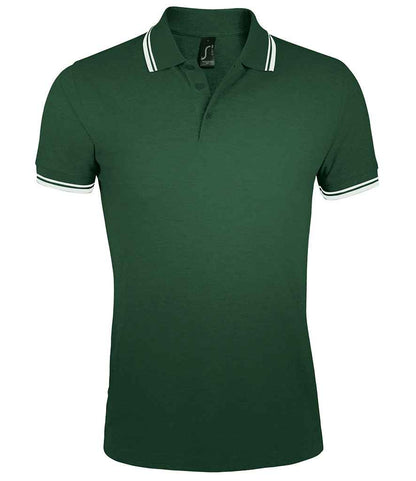 SOL'S SOL'S Pasadena Tipped Cotton Piqué Polo Shirt - Forest Green/White (10577)