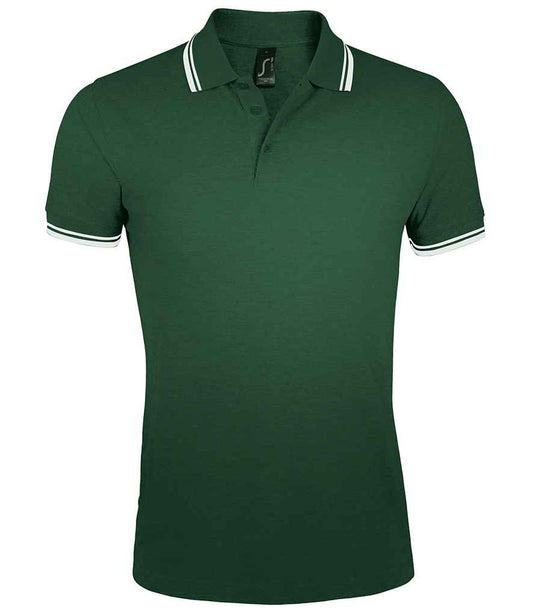 SOL'S SOL'S Pasadena Tipped Cotton Piqué Polo Shirt - Forest Green/White (10577)