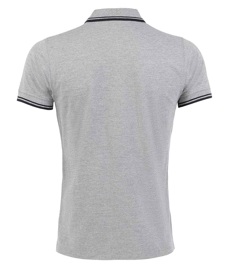 SOL'S SOL'S Pasadena Tipped Cotton Piqué Polo Shirt - Heather Grey/Navy (10577)