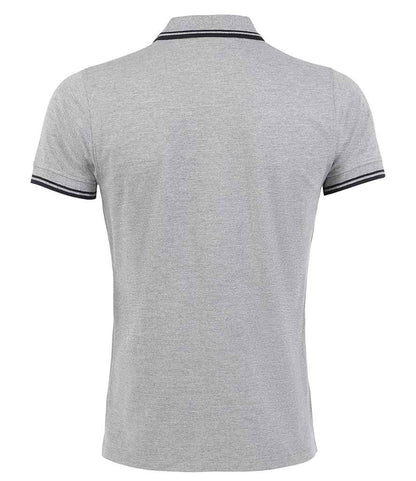 SOL'S SOL'S Pasadena Tipped Cotton Piqué Polo Shirt - Heather Grey/Navy (10577)