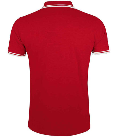 SOL'S SOL'S Pasadena Tipped Cotton Piqué Polo Shirt - Red/White (10577)