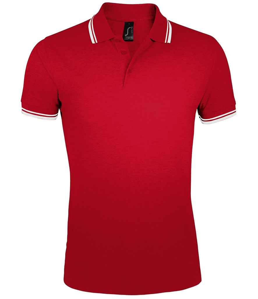 SOL'S SOL'S Pasadena Tipped Cotton Piqué Polo Shirt - Red/White (10577)