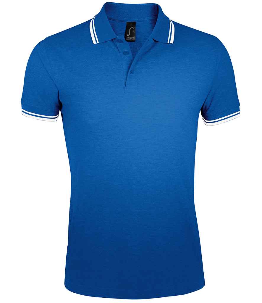 SOL'S SOL'S Pasadena Tipped Cotton Piqué Polo Shirt - Royal Blue/White (10577)