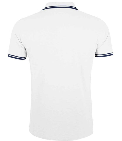 SOL'S SOL'S Pasadena Tipped Cotton Piqué Polo Shirt - White/Navy (10577)
