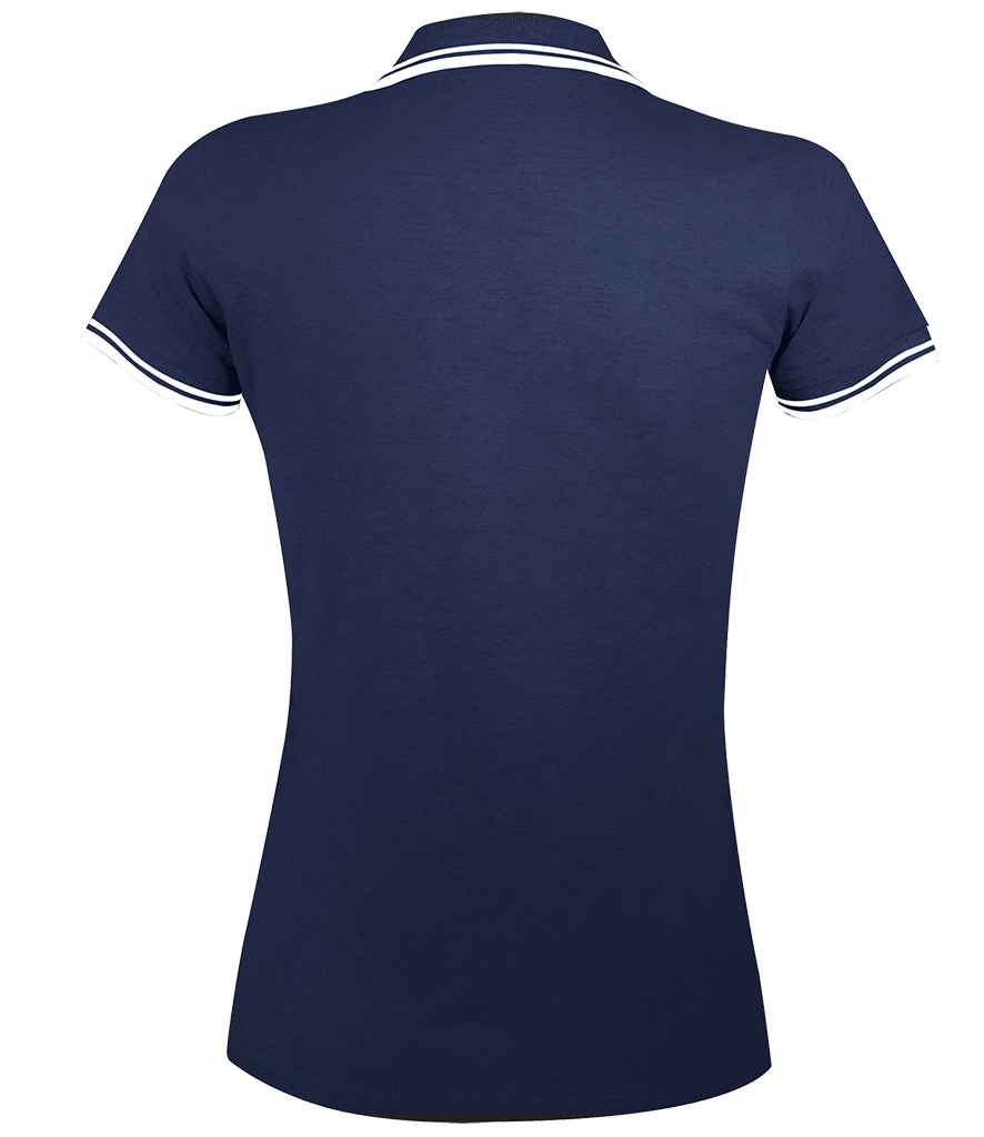 SOL'S SOL'S Ladies Pasadena Tipped Cotton Piqué Polo Shirt - French Navy/White (10578)
