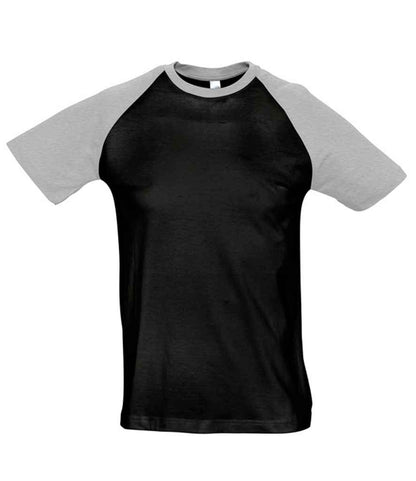 SOL'S SOL'S Funky Contrast Baseball T-Shirt - Black/Grey (11190)