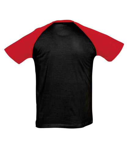 SOL'S SOL'S Funky Contrast Baseball T-Shirt - Black/Red (11190)
