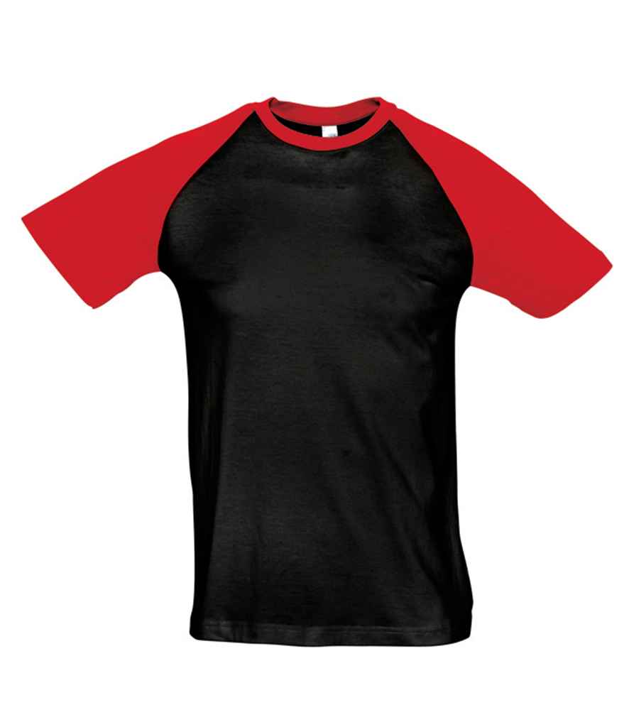 SOL'S SOL'S Funky Contrast Baseball T-Shirt - Black/Red (11190)