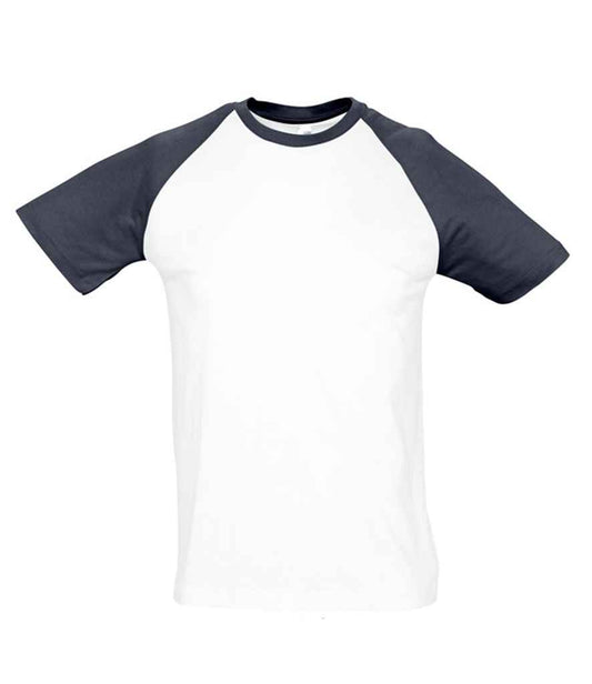 SOL'S SOL'S Funky Contrast Baseball T-Shirt - White/Navy (11190)