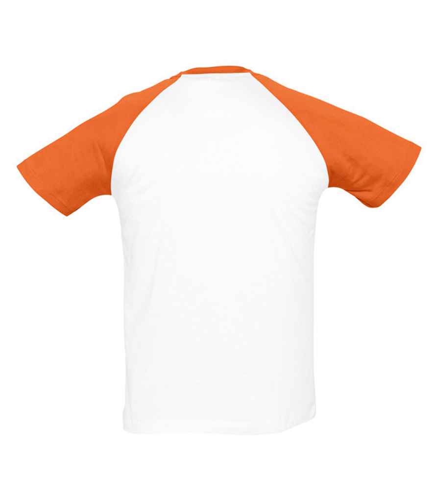 SOL'S SOL'S Funky Contrast Baseball T-Shirt - White/Orange (11190)