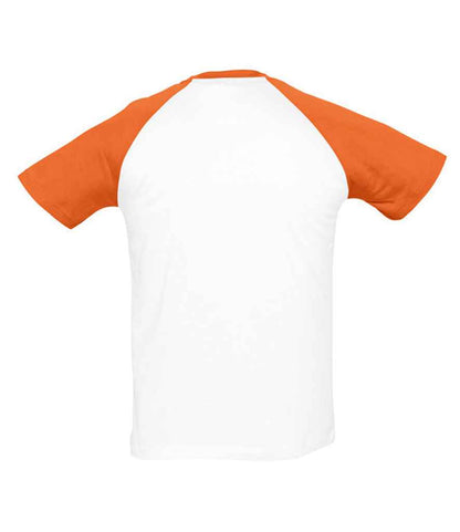 SOL'S SOL'S Funky Contrast Baseball T-Shirt - White/Orange (11190)