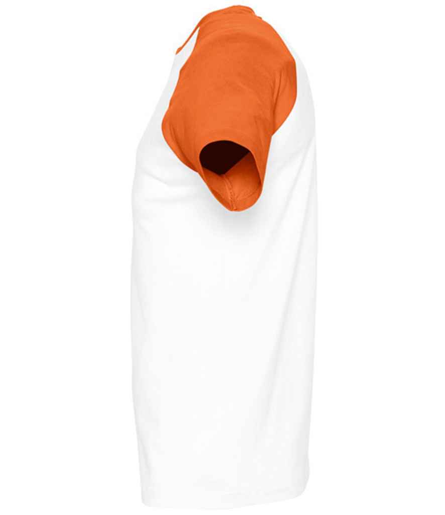 SOL'S SOL'S Funky Contrast Baseball T-Shirt - White/Orange (11190)
