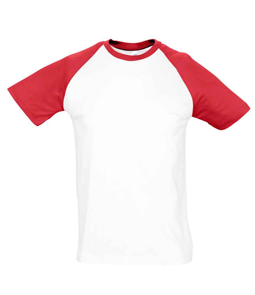 SOL'S SOL'S Funky Contrast Baseball T-Shirt - White/Red (11190)