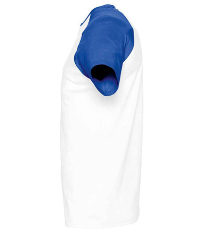 SOL'S SOL'S Funky Contrast Baseball T-Shirt - White/Royal Blue (11190)