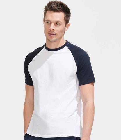 SOL'S SOL'S Funky Contrast Baseball T-Shirt - White/Navy (11190)