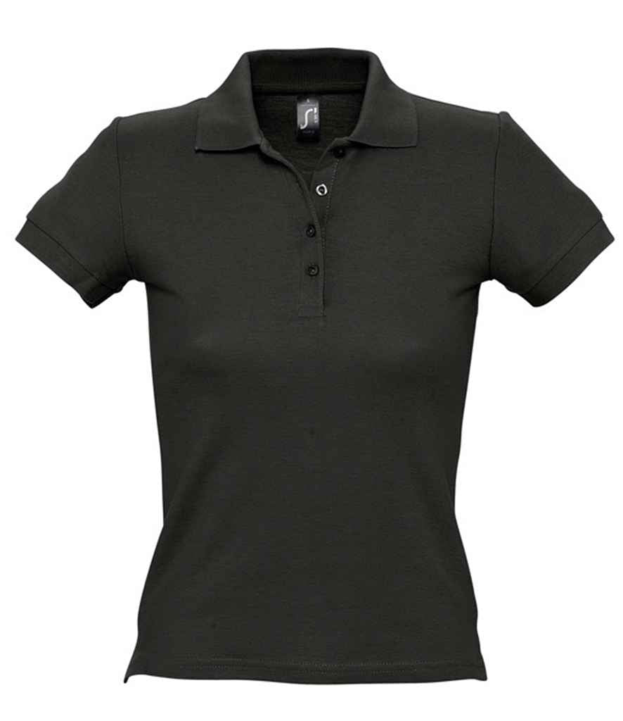 SOL'S SOL'S Ladies People Cotton Piqué Polo Shirt - Black (11310)