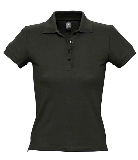 SOL'S SOL'S Ladies People Cotton Piqué Polo Shirt - Black (11310)