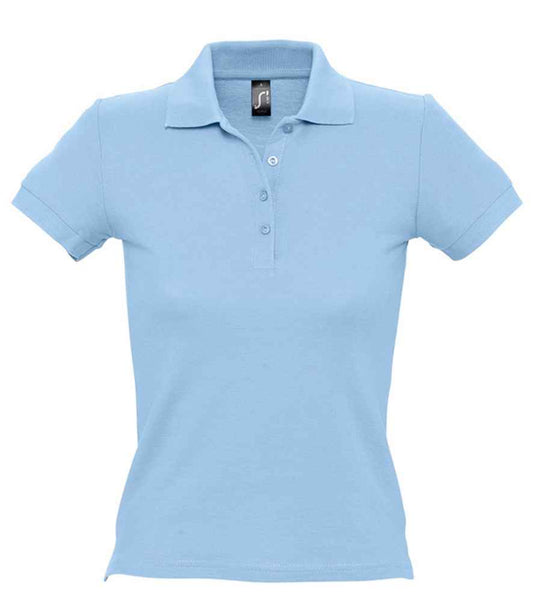 SOL'S SOL'S Ladies People Cotton Piqué Polo Shirt - Sky Blue (11310)