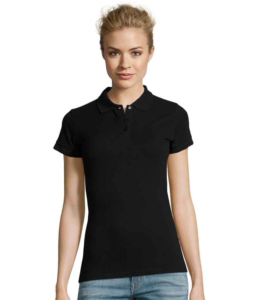 SOL'S SOL'S Ladies Perfect Cotton Piqué Polo Shirt - Black (11347)