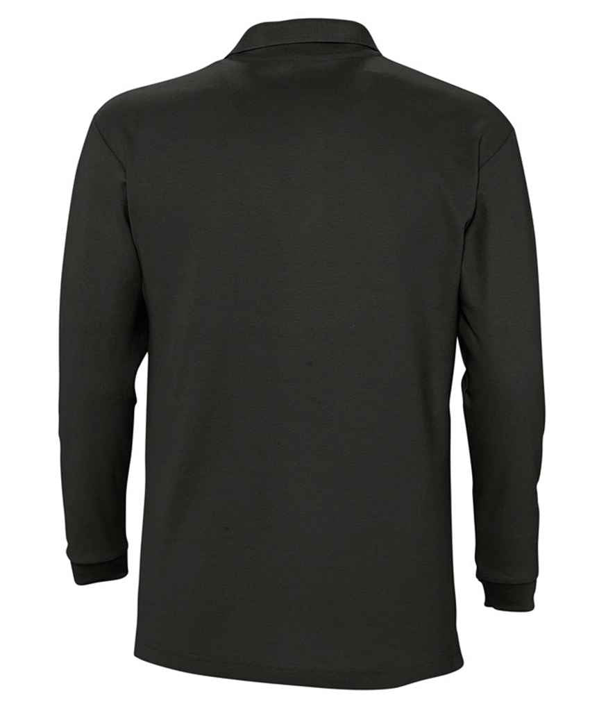 SOL'S SOL'S Winter II Long Sleeve Cotton Piqué Polo Shirt - Black (11353)