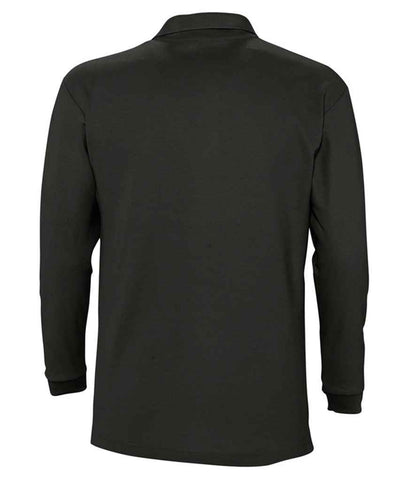 SOL'S SOL'S Winter II Long Sleeve Cotton Piqué Polo Shirt - Black (11353)