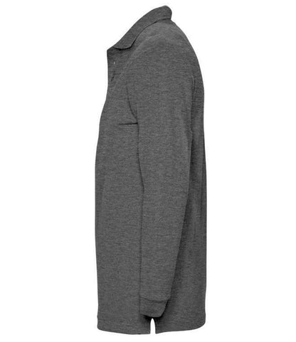 SOL'S SOL'S Winter II Long Sleeve Cotton Piqué Polo Shirt - Charcoal Marl (11353)