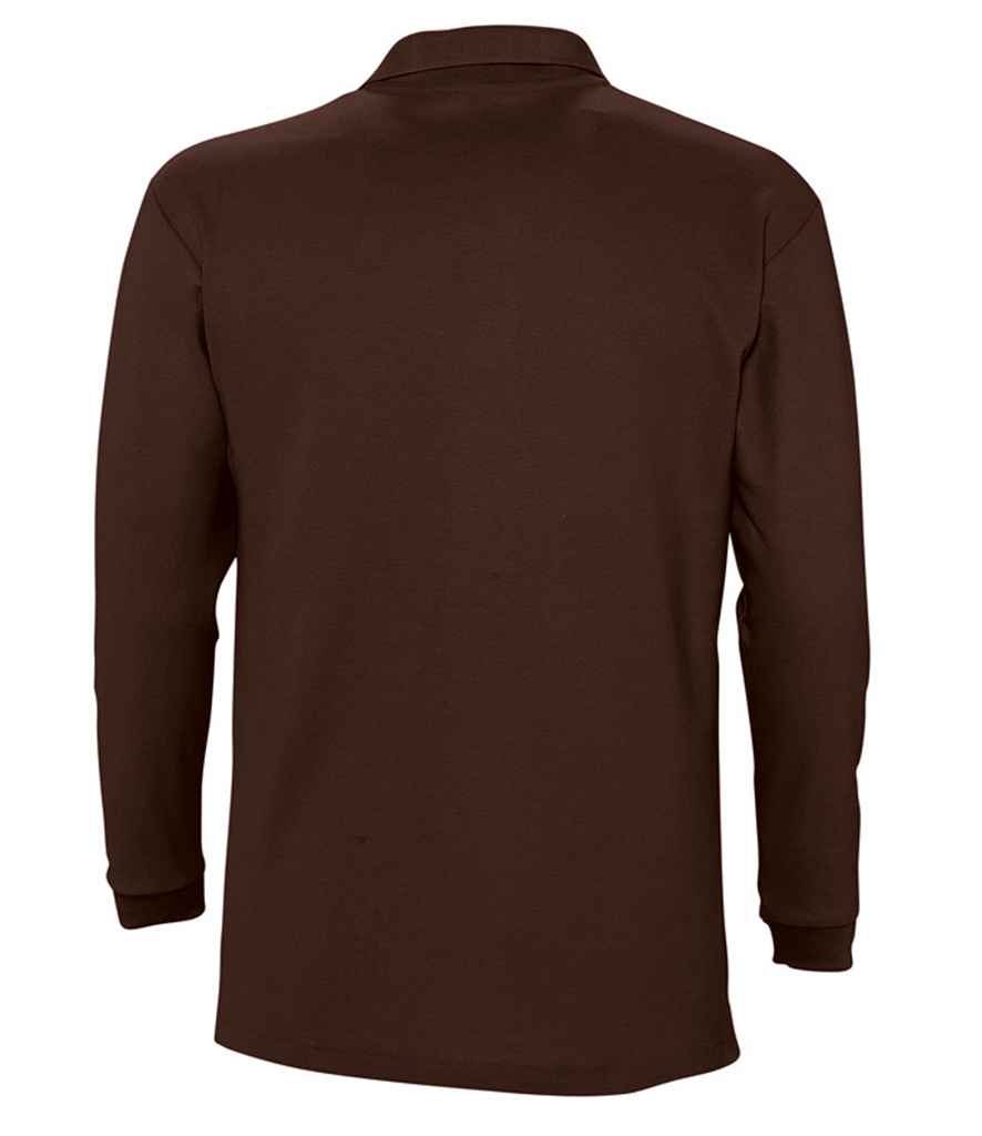 SOL'S SOL'S Winter II Long Sleeve Cotton Piqué Polo Shirt - Chocolate (11353)