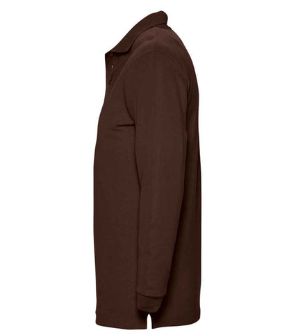 SOL'S SOL'S Winter II Long Sleeve Cotton Piqué Polo Shirt - Chocolate (11353)
