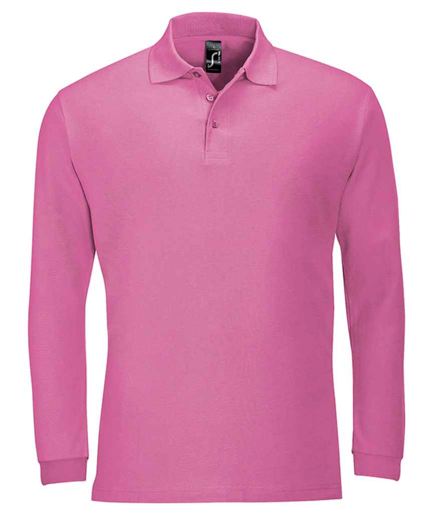 SOL'S SOL'S Winter II Long Sleeve Cotton Piqué Polo Shirt - Flash Pink (11353)