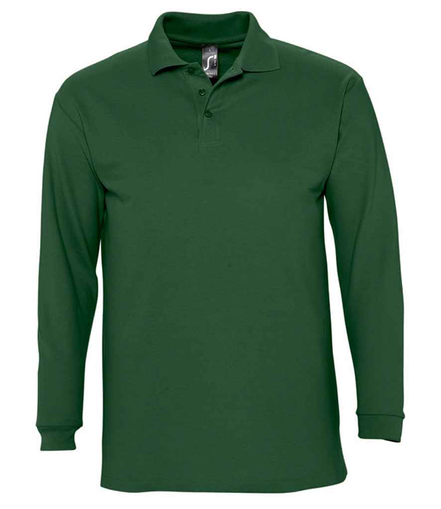 SOL'S SOL'S Winter II Long Sleeve Cotton Piqué Polo Shirt - Golf Green (11353)