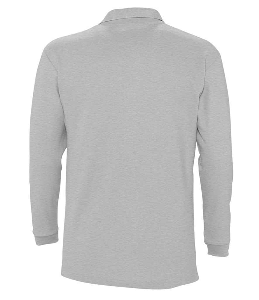 SOL'S SOL'S Winter II Long Sleeve Cotton Piqué Polo Shirt - Grey Marl (11353)