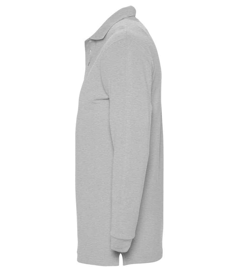 SOL'S SOL'S Winter II Long Sleeve Cotton Piqué Polo Shirt - Grey Marl (11353)