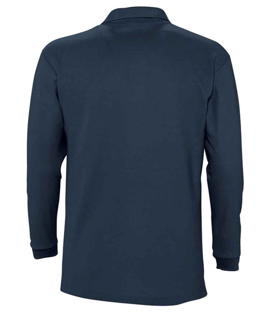 SOL'S SOL'S Winter II Long Sleeve Cotton Piqué Polo Shirt - Navy (11353)