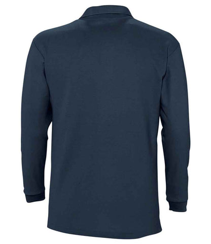 SOL'S SOL'S Winter II Long Sleeve Cotton Piqué Polo Shirt - Navy (11353)