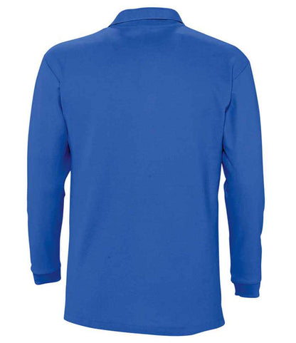SOL'S SOL'S Winter II Long Sleeve Cotton Piqué Polo Shirt - Royal Blue (11353)