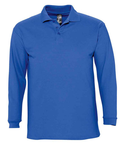 SOL'S SOL'S Winter II Long Sleeve Cotton Piqué Polo Shirt - Royal Blue (11353)