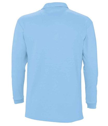SOL'S SOL'S Winter II Long Sleeve Cotton Piqué Polo Shirt - Sky Blue (11353)