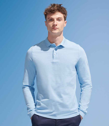 SOL'S SOL'S Winter II Long Sleeve Cotton Piqué Polo Shirt - Sky Blue (11353)