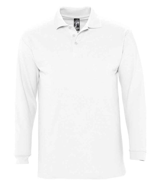 SOL'S SOL'S Winter II Long Sleeve Cotton Piqué Polo Shirt - White (11353)