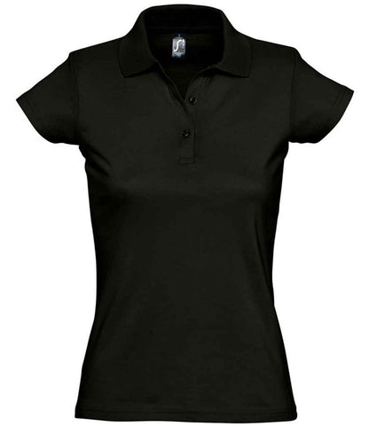 SOL'S SOL'S Ladies Prescott Cotton Jersey Polo Shirt - Deep Black (11376)