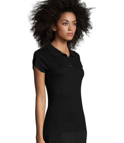 SOL'S SOL'S Ladies Prescott Cotton Jersey Polo Shirt - Deep Black (11376)