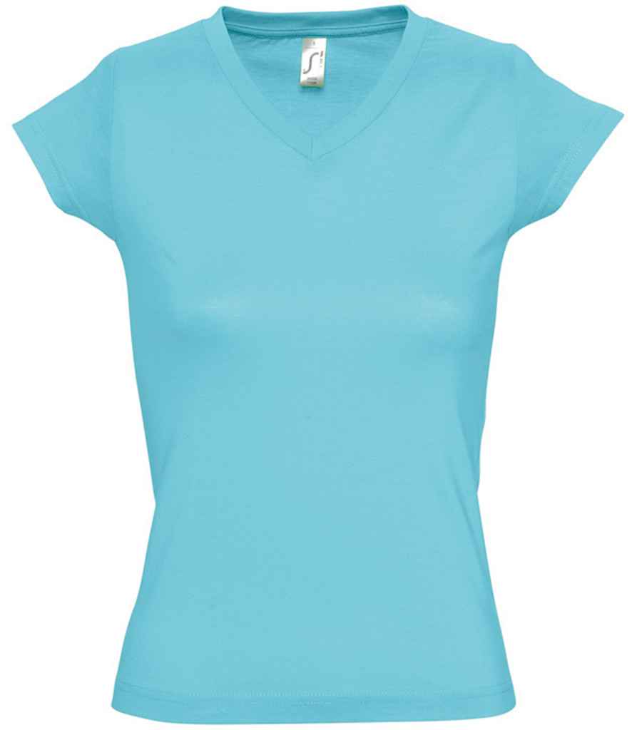 SOL'S SOL'S Ladies Moon V Neck T-Shirt - Atoll Blue (11388)