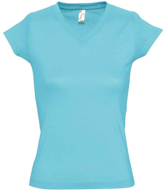 SOL'S SOL'S Ladies Moon V Neck T-Shirt - Atoll Blue (11388)